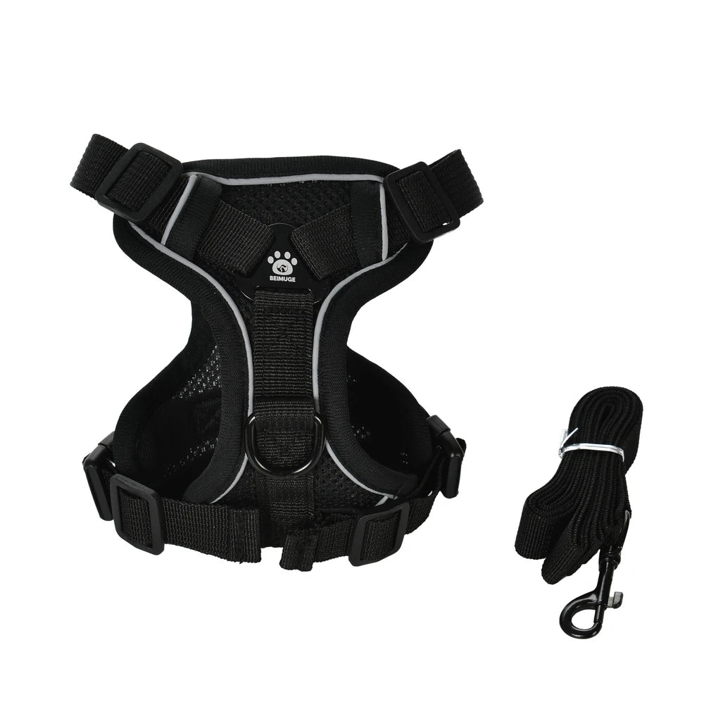Reflective Dog Harness and Leash Set