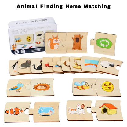 Wooden Number and Animal Puzzle