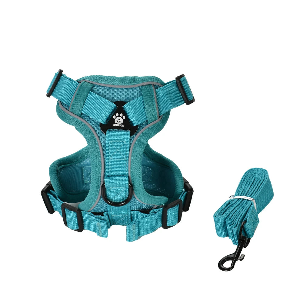 Reflective Dog Harness and Leash Set