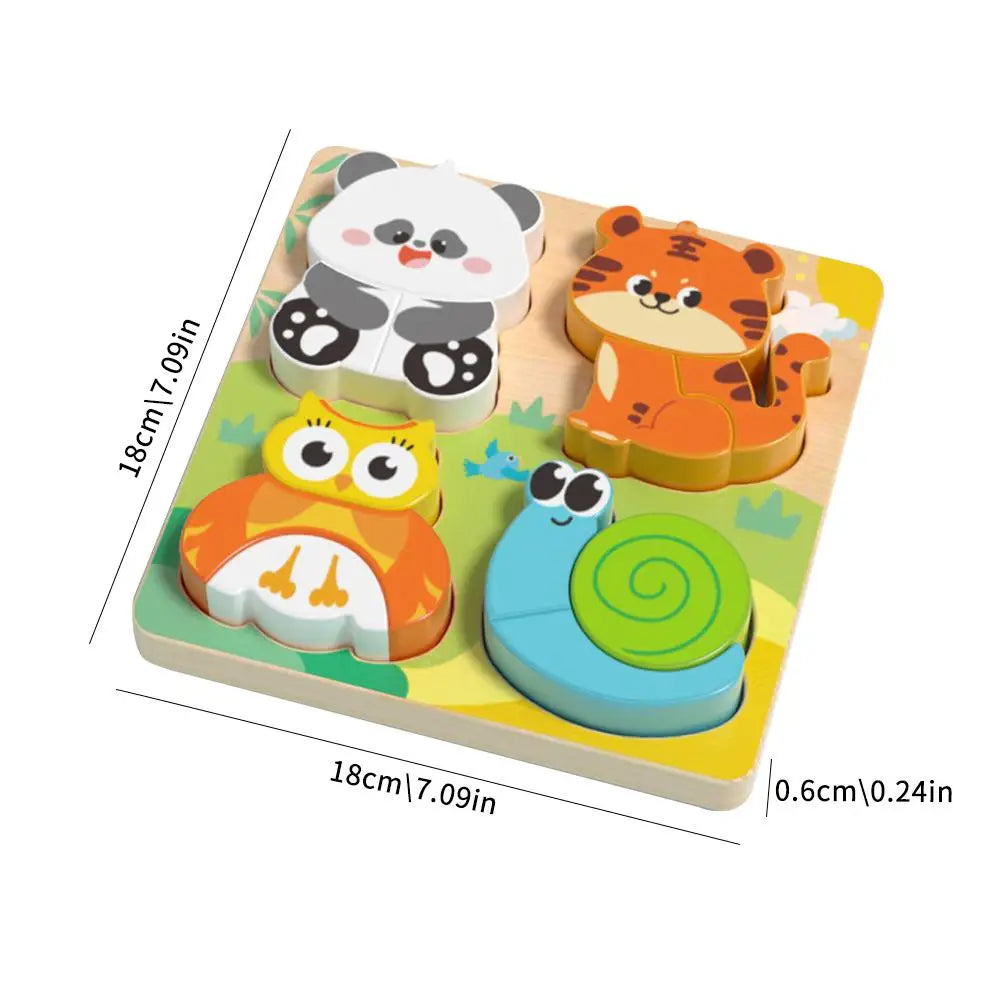 Wooden Animal and Vehicle Puzzle Set