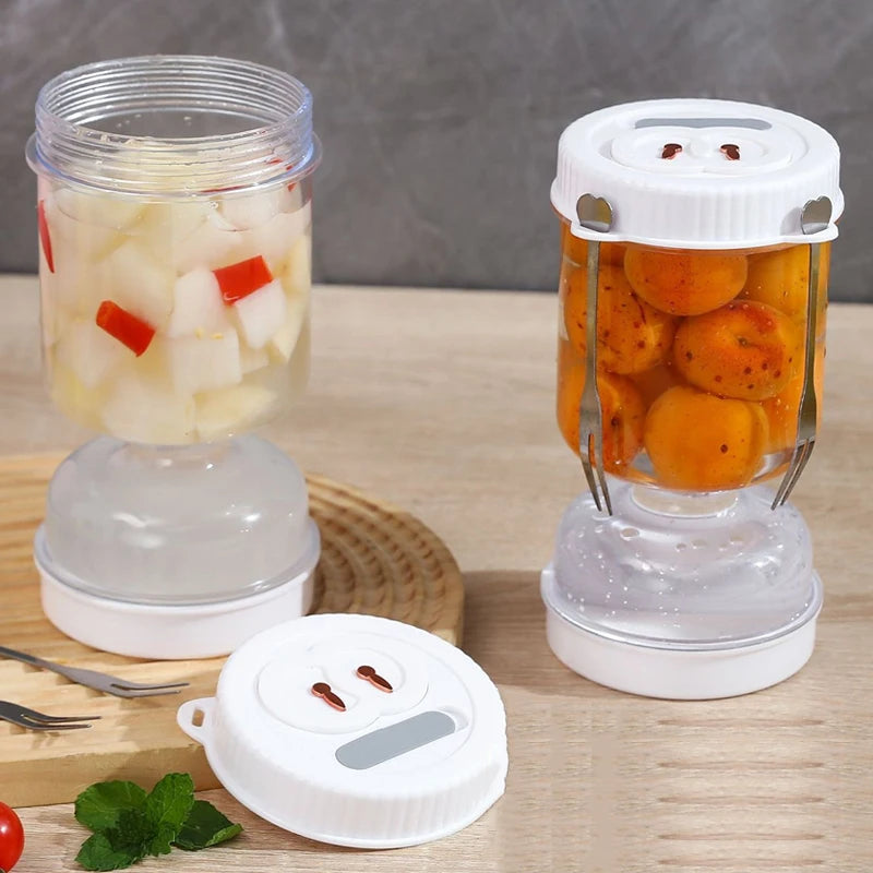 Dry-wet Separation Pickle Jar Food Grade Glass Bottle Sealed Hourglass Jar Household Sugar Garlic Pickle Jar