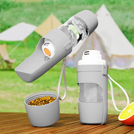 Portable Dog Water Bottle with Food Container