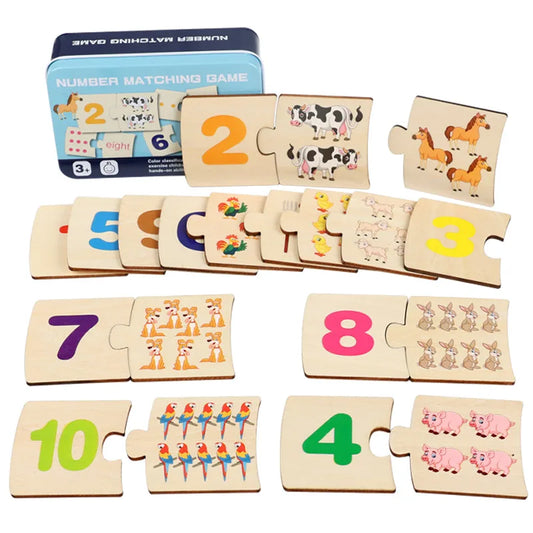 Wooden Number and Animal Puzzle