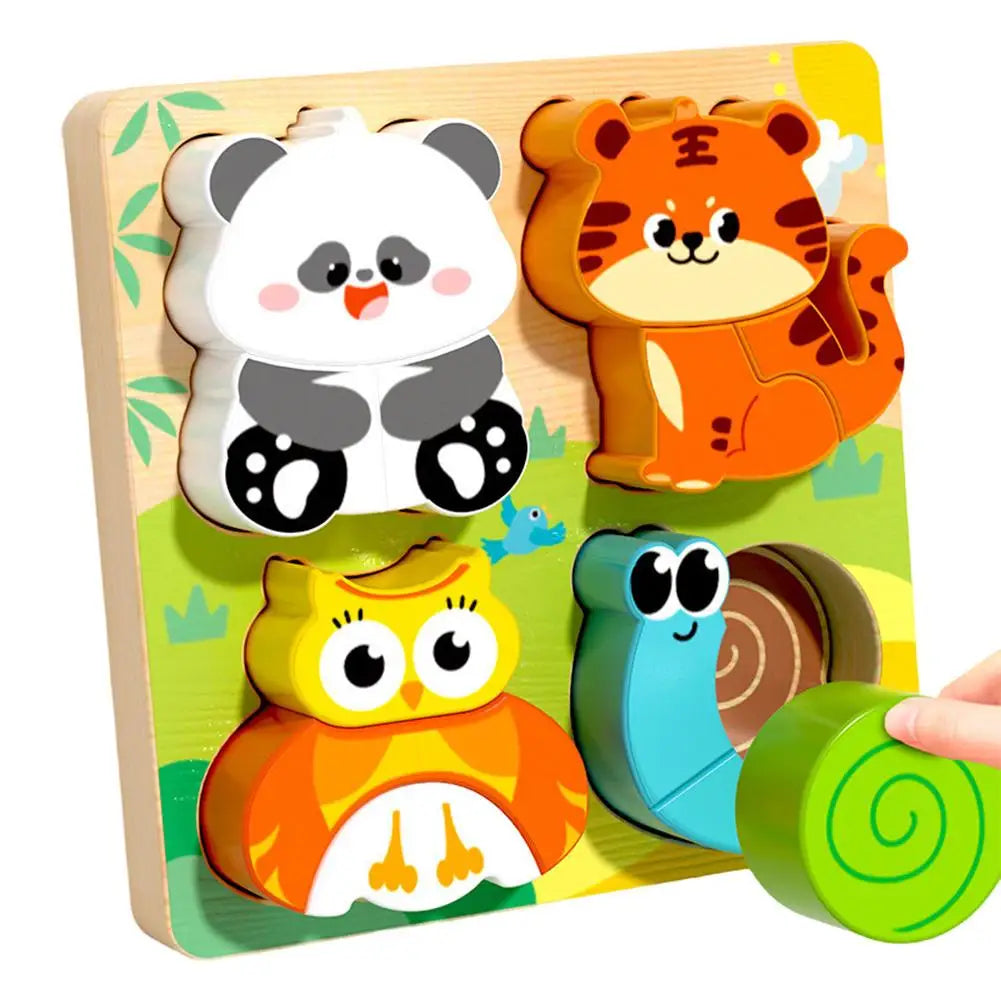 Wooden Animal and Vehicle Puzzle Set