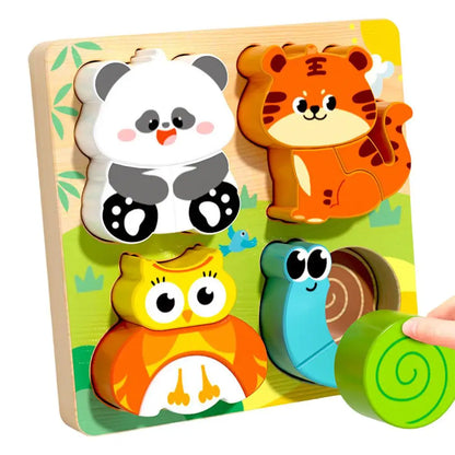 Wooden Animal and Vehicle Puzzle Set