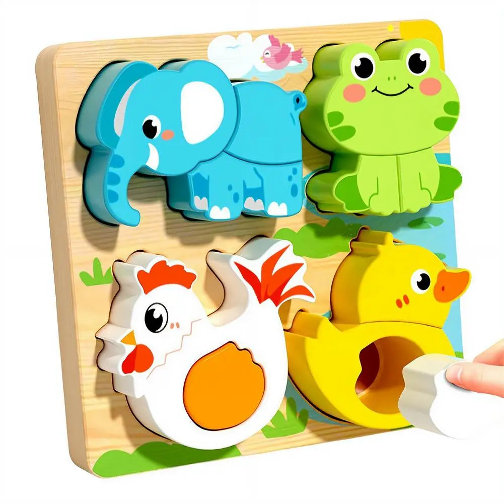 Wooden Animal and Vehicle Puzzle Set