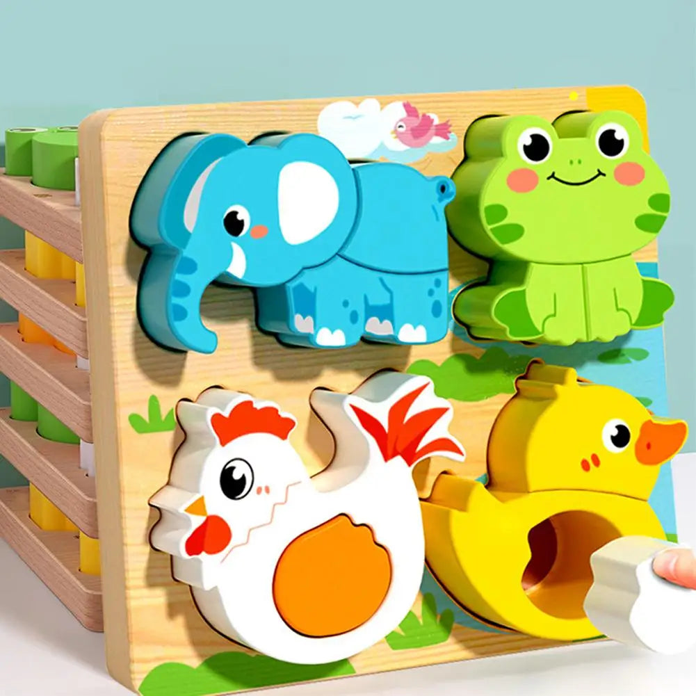 Wooden Animal and Vehicle Puzzle Set