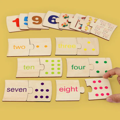 Wooden Number and Animal Puzzle